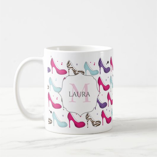 Stilvolle, einzigartige moderne Girly Niedlich Hig Kaffeetasse (Links)
