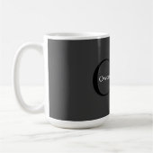 Stilvolle Einziges Grau-Schwarz-Monogramm Kaffeetasse (Links)