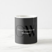 Stilvolle Einziges Grau-Schwarz-Monogramm Kaffeetasse (Mittel)