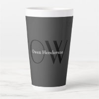 Stilvolle Einziges Grau-Schwarz-Monogramm
