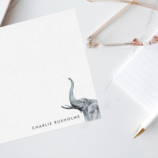 Stilvolle Elefant Personalisiert Stationery Mitteilungskarte