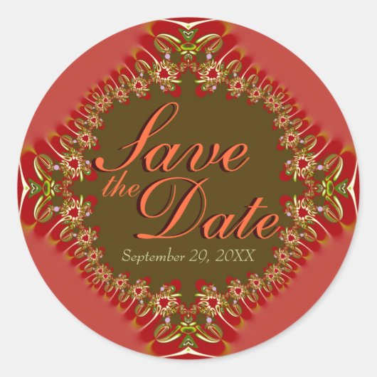 Stilvolle Elegance Lace Save the Date Stickers (Vorderseite)
