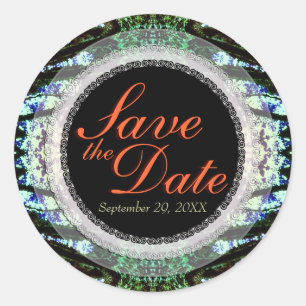 Stilvolle Elegance Lace Save the Date Stickers