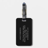 Stilvolle Elegant 2 Monogram, Initial Black Gepäckanhänger (Rückseite vertikal)