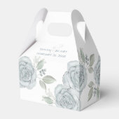 Stilvolle Elegant Blue Floral Calligraphy Ampersan Geschenkschachtel (Rückseite)