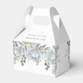 Stilvolle Elegant Blue Floral Calligraphy Ampersan Geschenkschachtel (Rückseite)