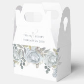 Stilvolle Elegant Blue Floral Calligraphy Ampersan Geschenkschachtel (Geöffnet)