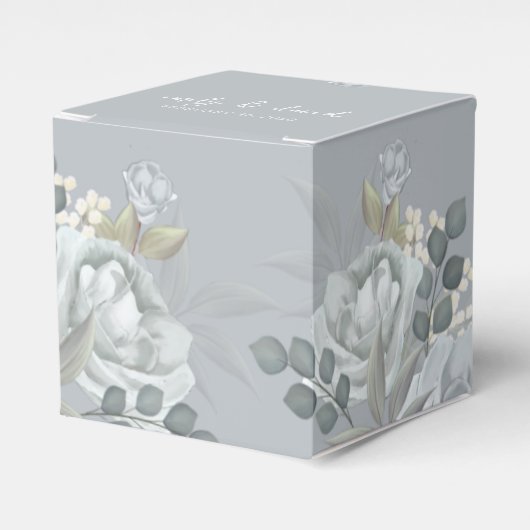 Stilvolle Elegant Blue Floral Calligraphy Ampersan Geschenkschachtel (Vorderseite)