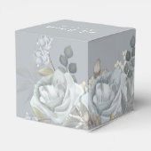 Stilvolle Elegant Blue Floral Calligraphy Ampersan Geschenkschachtel (Rückseite)