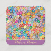 Stilvolle Elegant-Blume l Gold Handgeschriebenes S Quadratische Visitenkarte (Vorderseite)