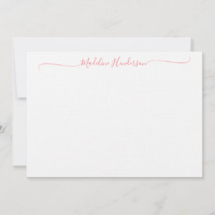 Stilvolle Elegant Blush Pink Girly Script Card Mitteilungskarte