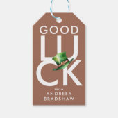 Stilvolle Elegant Brown Green St. Patrick's Tophat Geschenkanhänger (Vorderseite)