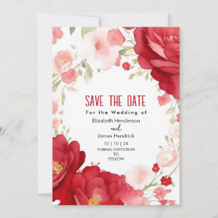 Stilvolle Elegant Crimson Red Digital Wedding Einladung
