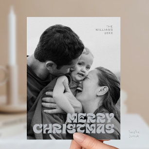 Stilvolle Elegant, frohe Weihnachten Familie Foto  Postkarte