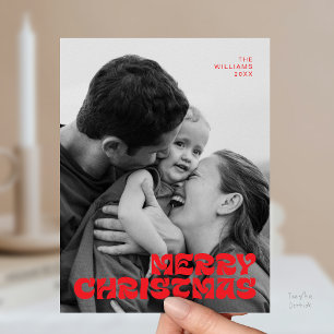 Stilvolle Elegant, frohe Weihnachten Familie Foto  Postkarte