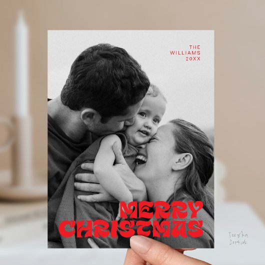 Stilvolle Elegant, frohe Weihnachten Familie Foto Postkarte