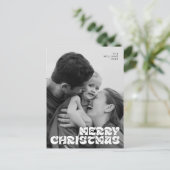 Stilvolle Elegant, frohe Weihnachten Familie Foto Postkarte (Stehend Vorderseite)