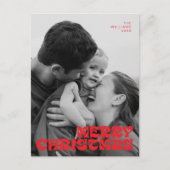 Stilvolle Elegant, frohe Weihnachten Familie Foto Postkarte (Vorderseite)