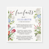 Stilvolle Elegant Fun Fakten Script Pastel Floral Serviette (Vorderseite)