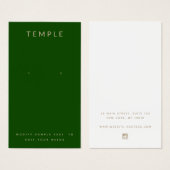 Stilvolle Elegant Green Earring Display Card (Vorne & Hinten)