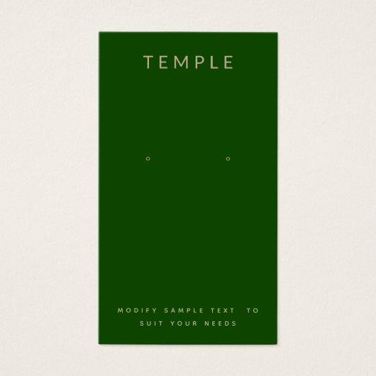 Stilvolle Elegant Green Earring Display Card (Vorderseite)