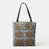 Stilvolle Elegant Leopard Print Crown Personalisie Tasche (Rückseite)