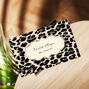 Stilvolle Elegant Moderne Girly Leopard Print Visitenkarte