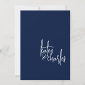 Stilvolle Elegant Moderner Individuelle Name Hochz Einladung (Rückseite)