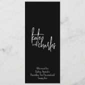 Stilvolle Elegant Modernes Hochzeitmenü für Indivi Menükarte (Rückseite)