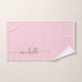 Stilvolle Elegant Monogram Name Script Rosa Rosa Badhandtuch Set (Handtuch)