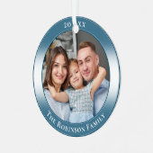 Stilvolle Elegant Regal Two Foto Double Side Ornament Aus Metall (Vorderseite links)