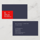 Stilvolle Elegant Schlicht Blue Red Trendy Visitenkarte (Vorne/Hinten)