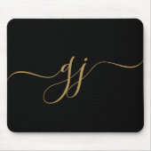 Stilvolle Elegant Script Initial Gold Monogram Mousepad (Vorne)
