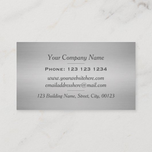 Stilvolle Elegant Silver Black Network Lines Visitenkarte (Rückseite)