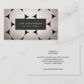 Stilvolle Elegant Silver Circle Pattern Black Plaq Visitenkarte (Vorne/Hinten)