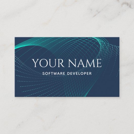 Stilvolle Elegant Software Developer Sound Wave Bl Visitenkarte (Vorderseite)