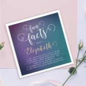 Stilvolle Elegant Türkis Gradient Fun Facts Lady Serviette