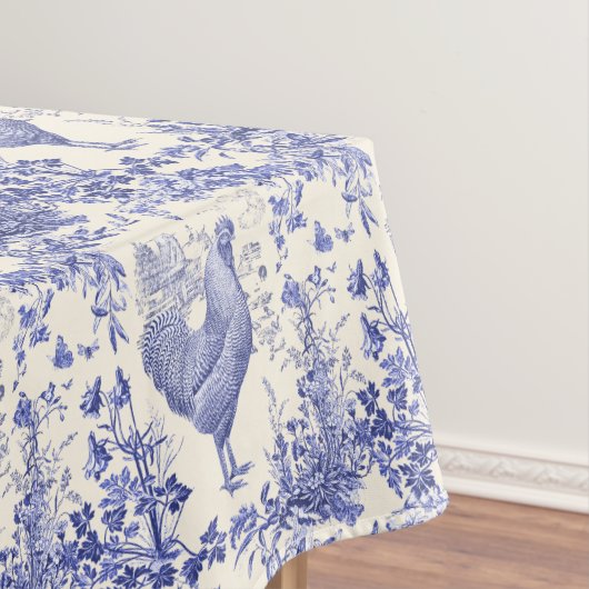 Stilvolle Elegant Vintag Rooster Blaues Blumenmuse Tischdecke (Beispiel)
