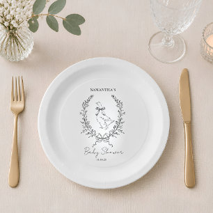 Stilvolle Elegante alberne Gans-Baby-Party Pappteller
