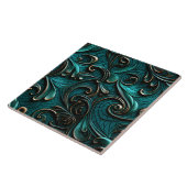 Stilvolle Elegante Aquamarine Imitate mit Leder Fliese (Seite)