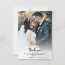 Stilvolle Elegante Braut und Groom Wedding Foto Dankeskarte