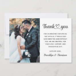 Stilvolle, elegante Braut- und Hochzeitsfeier im G Dankeskarte