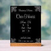 Stilvolle, elegante Geschäftszeiten Acrylschild (Neutral)