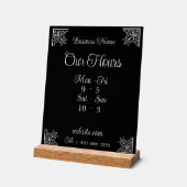 Stilvolle, elegante Geschäftszeiten Acrylschild (Winkel)