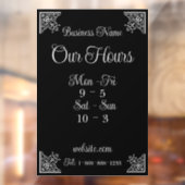 Stilvolle, elegante Geschäftszeiten Fensteraufkleber (Blatt 2)