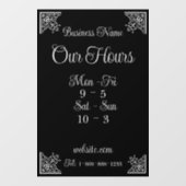 Stilvolle, elegante Geschäftszeiten Fensteraufkleber (Blatt)