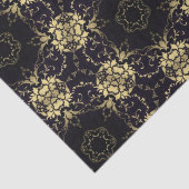 Stilvolle Elegante Imitate Gold und Schwarz Muster Seidenpapier (Detail)