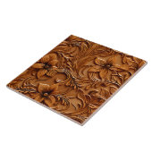 Stilvolle Elegante Imitate mit Leder, Kamelbraun Fliese (Seite)