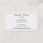 Stilvolle Elegante Imitats Gold Glitzer Black Visitenkarte (Rückseite)