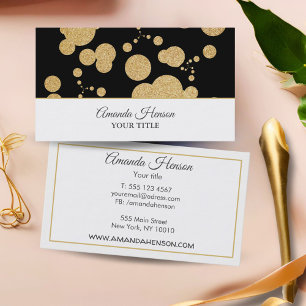 Stilvolle Elegante Imitats Gold Glitzer Black Visitenkarte